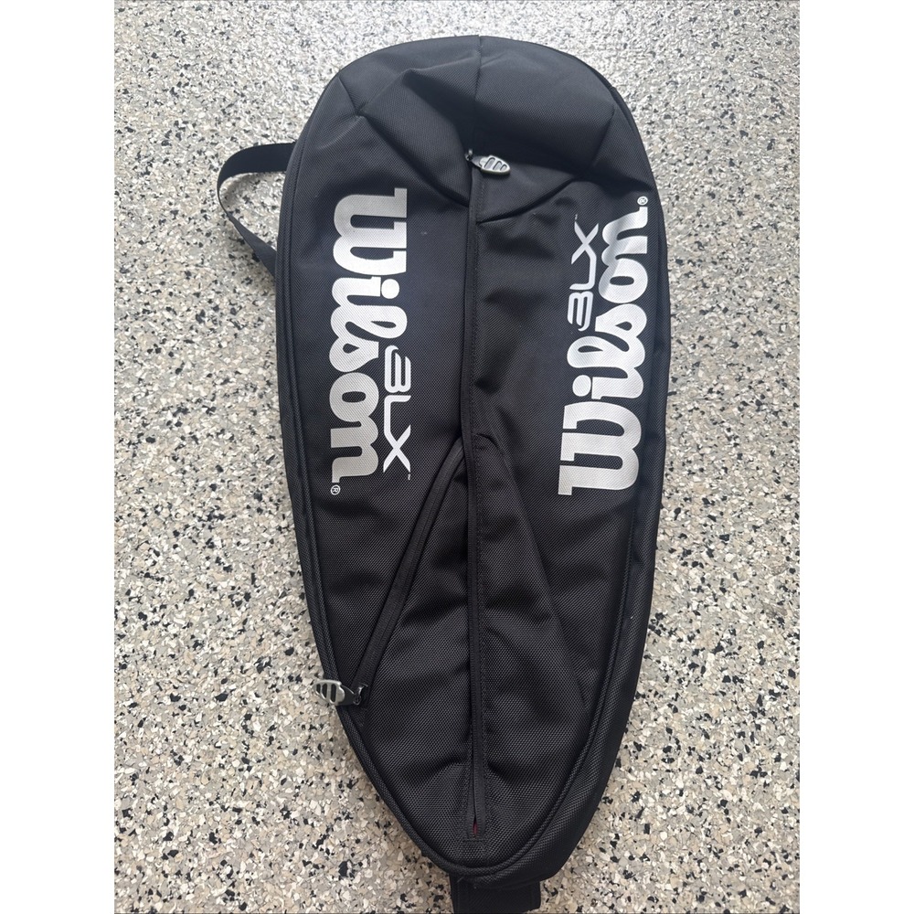 Black Wilson BLX Club Super Sling Padded 3 Pocket Tennis Bag Racquet Carrier